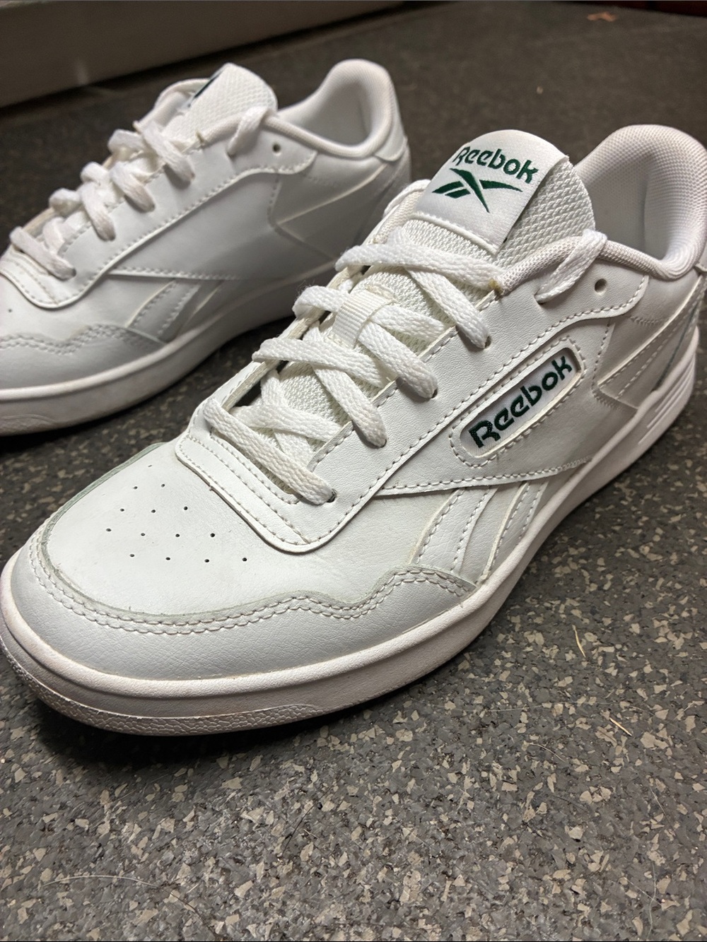Reebok White Athletic Sneakers with Subtle Green Logo